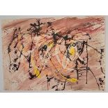 A MODERN ABSTRACT PIECE OF ART BY W. POPIELARCZYK DATED 1961 THIS FAMOUS POLISH ARTIST HAS USED