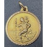 A Vintage 18K Yellow Gold St. Christopher Pendant. 25mm. 4.46g