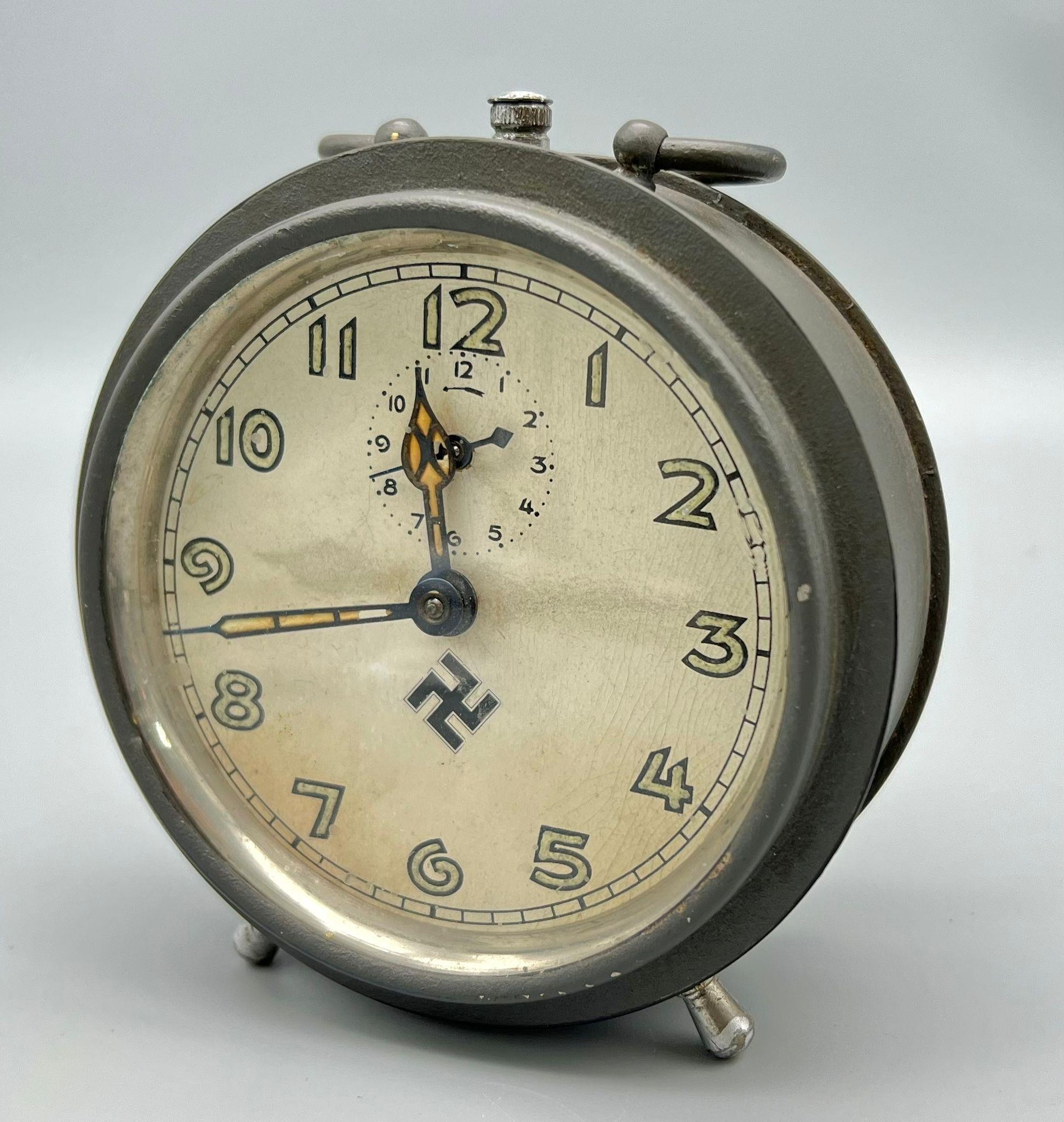 WW2 German Army Alarm Clock. A homemade conversion painted in Anthracite Grey Military Paint.