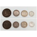 A Parcel of 4 Antique Coins Comprising; a Scarce 1887 Victoria Silver Jubilee Head Sixpence *