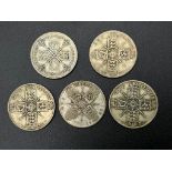 A Parcel of 5 1920’s Silver Florins Comprising Dates 1920, 1921, 1922, 1925 and 1928 Good to Fine