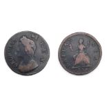 A 1735 George II Farthing Coin - Fine. London mint. S3720.