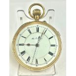 Antique 18ct Gold Stop Seconds Chronograph Pocket Watch J.W Keeley & Sons Liverpool. 144.3g total