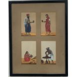 A Rare Mid 19th Century Indian Mica Four-Panel Painting. 29cm x 38cm. Please see photos for