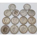 A Parcel of 14 Pre-1947 Silver Florins Comprising 4 x 1920, 3 x 1921, 3 x 1922, 2 x 1929, 1 x1931