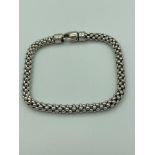 9 carat WHITE GOLD ROPE BRACELET. 10.15 grams. 19 cm.