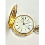 18ct Gold Full Hunter stop seconds chronograph pocket watch Working 62g without movement & glass ,