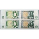 A lot of 4 unissued consecutively numbered 'Somerset' £1 notes, in good condition.