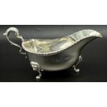 SILVER HARRODS GRAVY BOAT WITH LION DETAIL FULL HARRODS MARKS AND MAKERS MARK RWB 294G