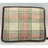 A Stella McCartney Multicolour Falabella Tartan Crossbody Bag. Tartan wool exterior. Gilded