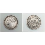 A Scarce Victoria Young Head 1879 Silver Shilling, Fine Condition