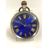 Goliath Pocket Watch with guilloche dial , needs mainspring , marks to dial AF