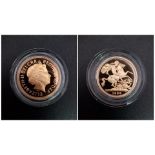 A 1998 Queen Elizabeth II 22K Gold Sovereign Coin. This limited edition proof coin (No. 2628)