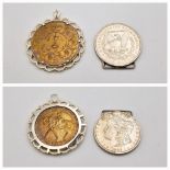 A Parcel of 2 Very Good Condition Silver Coin Pendants Comprising; 1) 1886 Morgan Silver Dollar