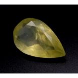 A 17.70 Ct Natural Faceted Lemon Quartz, Pear Shape. Come with the GLI Certificate