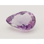 A 4.85Ct Natural Brazilian Amethyst, in a Pear Shape. Come with the GLI Certificate.