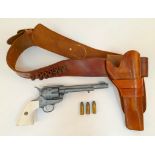 A Vintage Full Weight and Size Wood and Metal Reproduction of a Colt Peacemaker, Working Action with