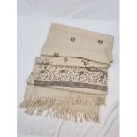 A Hand-Embroidered Kashmir Wool Shawl. 90 x 70cm.