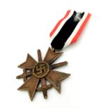 3rd Reich War Merit Cross with swords 2 Class Medal.