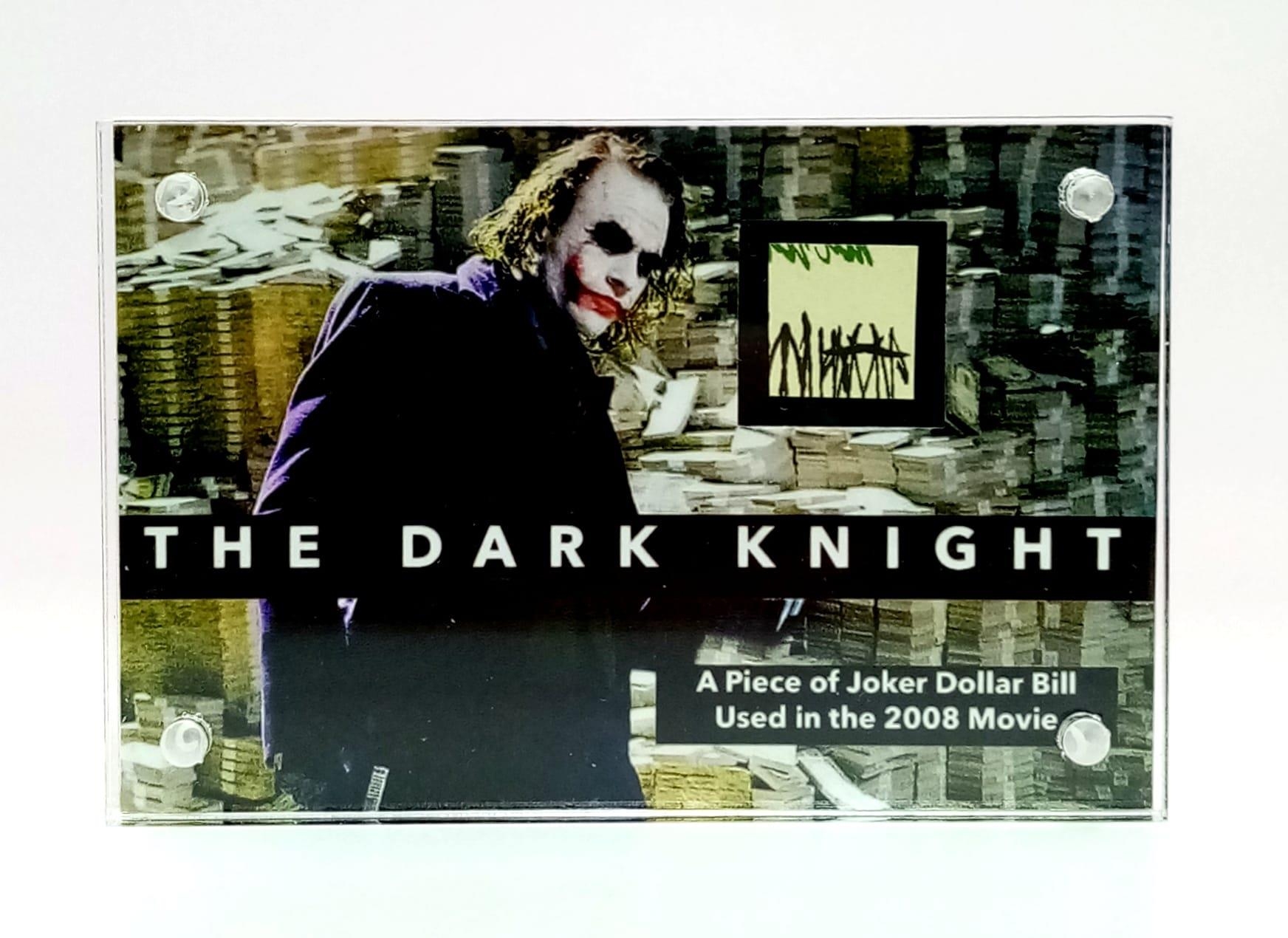 Original Piece of a Joker Dollar Bill from Batman, The Dark Knight Movie. Limited Edition, comes