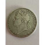 SILVER GEORGE IV CROWN 1821 condition fair/very fine.