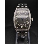 A FRANCK MULLER "CASABLANCA" MASTER OF COMPLICATIONS GENTS WRITWATCH WITH CLASSIC BLACK DIAL AND