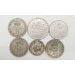 A Parcel of 6 Pre-1947 Silver Coins Comprising; 1 1946 Half Crown, 4 x Two Shillings Dates 1937 x 2,