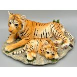 A Veronese Design Tiger and Cub Sculpture. Made from polystone. 30cm width. As new, in original