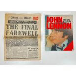 Two farewell to John Lennon publications. A copy of the Daily Mail, Monday, December 15, 1980. The