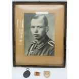 WW2 German Soldiers Mementos of his time serving on the Siegfried Line. Portrait photograph, West