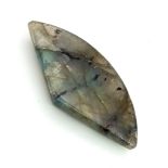 A 28.50 Ct Natural Labradorite, in a Fancy Cabochon shape. Comes with the GLI Certifcate