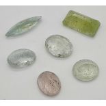 74.35 Ct Faceted Aquamarine Gemstones Lot of 6 Pcs
