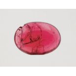 A 1.36ct Burma Spinel Gemstone - Oval Cabochon Cut. AIG Milan Certified.