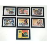 A Fabulous Kitsch Collection of Seven Framed Vintage Horror B Movie Mini Posters. Perfect for desk