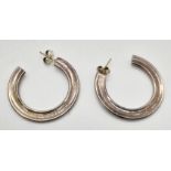 A Vintage Pair of 925 Silver Tiffany and Co. Hoop Earrings.