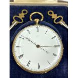 Rare Gents 18ct Gold Cartier Two Train Jump Seconds Pocket Watch, Working and stop seconds