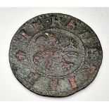 A Very Rare 17th Century British - His Half Penny Copper Token. 19mm diameter. Please see photos for