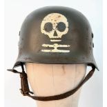 WW2 Finnish Kev Os 4 “The White Death” Helmet with write up.
