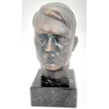 3rd Reich Period Small Bronze Hitler Bust on marble plinth.