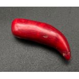 A 28ct Natural, Oval Shape, Italian Red Coral (Bamboo). Comes with GLI Certificate.