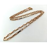 A 9K Yellow Gold Elongated Link Chain/Necklace. 46cm. 6.7g