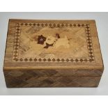 A Tambridgeware Wooden Box. 10 x 6.8 x 3.8cm. Ref: ecn-853.