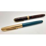 Two Vintage 14K Gold Nibbed Fountain Pens. A Waterman and a Conway Stewart pen.