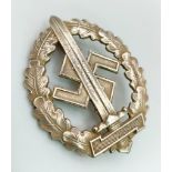 WW2 German SA Disabled Veterans Sports Badge. A silver grade example depicting a Roman broad