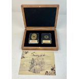 An Extremely Rare Set of Antique Japanese Coins & Bank Note 1768 and 1863 in Wooden Presentation