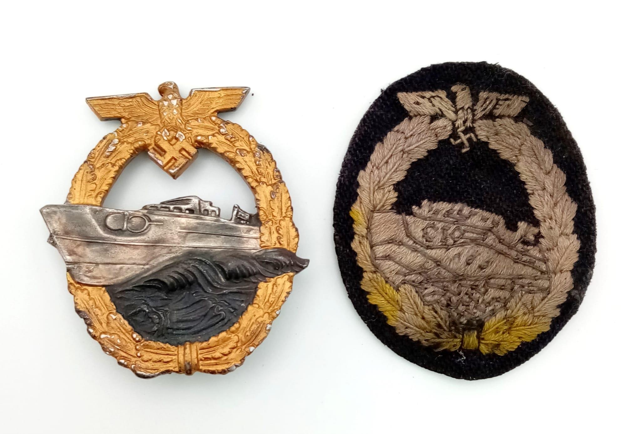 WW2 German 3 rd Reich Kriegsmarine “Schnell Boat” (Fast Torpedo Boat) Qualification badge in painted
