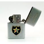 Vietnam War Era Genuine 1966 Date Coded Zippo Wind Proof Lighter. 2nd Inf Div. Insignia with tour