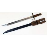 WW2 Japanese Arisaka Bayonet with hard-to-find leather frog. Made by the Tokyo Arsenal.