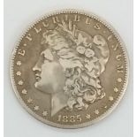 A 1885 Morgan Silver Dollar New Orleans Mint -Very Fine Condition 26.41 Grams.