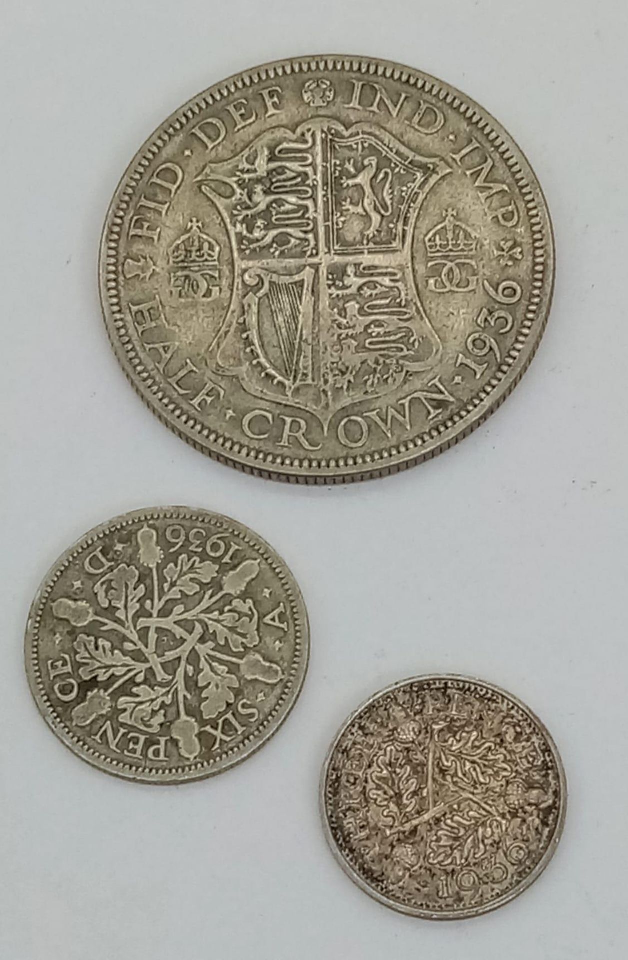 A Parcel of Three 1936 Silver Coins (The Year of Three Kings) Comprising; One Half Crown, One Silver - Bild 2 aus 2